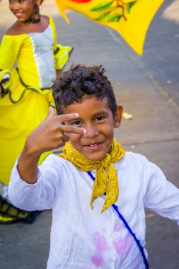 Colombias en önemli folklor kutlama, Carnival Barranquilla, Kolombiya ile renkli ve ayrıntılı kostüm performans katılmak