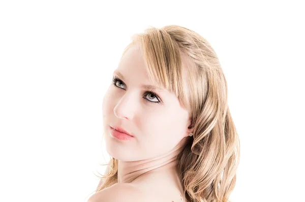 Rosto close-up de bela jovem modelo de mulher — Fotografia de Stock