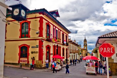 La Candelaria, colonial neighborhood that is a cultural and historical landmark in Bogota, Colombia clipart