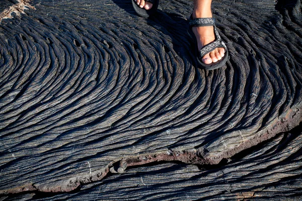 Closeup shot of lava formations in Santiago Island, Galapagos — Stock Photo, Image