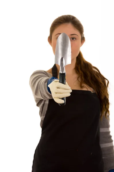 Beautiful young woman gardening — Stock Photo, Image