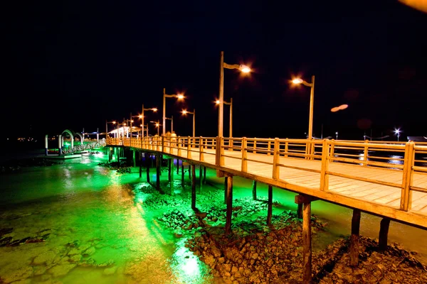 Baquerizo Moreno limanda Galapagos Pier geceleri — Stok fotoğraf