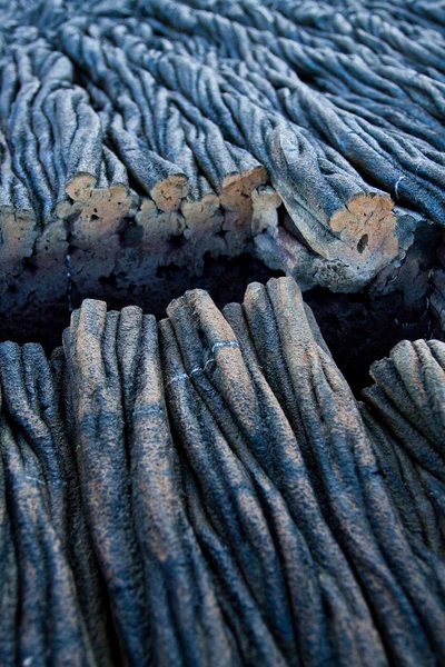 Närbild skott av lavaformationer i Santiago Island, Galapagos — Stockfoto