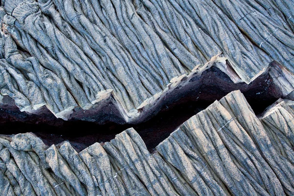 Närbild skott av lavaformationer i Santiago Island, Galapagos — Stockfoto