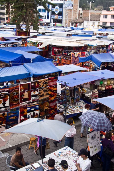 Plaza de Pochos, népszerű Otavalo piac, Ecuador — Stock Fotó
