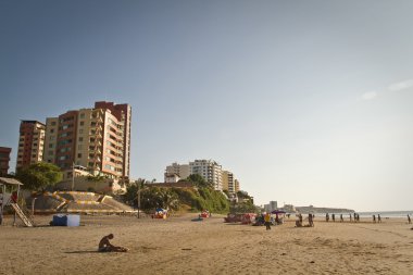 Manta, Ekvador kıyı kenti Murcielago plaj güzel manzara,