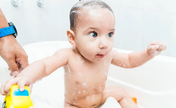 Cute baby boy in the bathtub — Stock Photo, Image