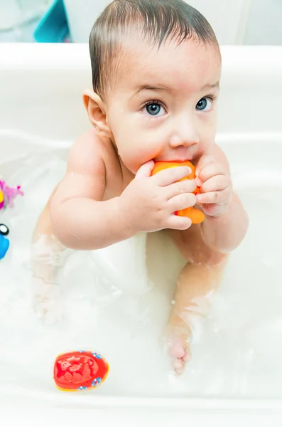 Cute baby boy in the bathtub — Stock Photo, Image