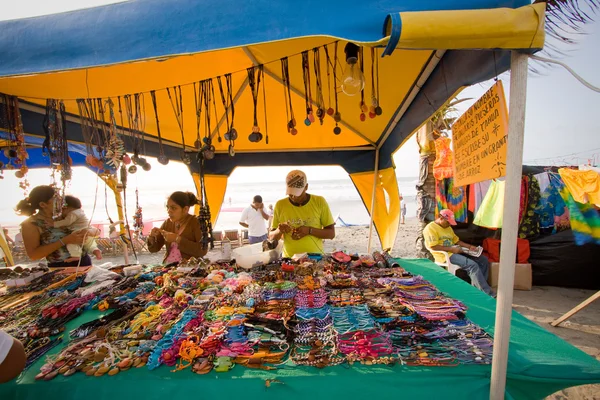 Marknadsstånd i Pedernales beach, Manabi, Ecuador — Stockfoto