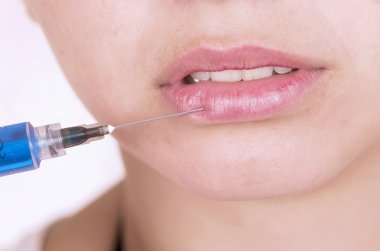 Botox enjeksiyon getting dudak atış kapatın