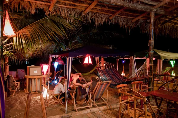 Bungalov plážový bar v Puerto Lopez, Manabi, Ekvádor — Stock fotografie