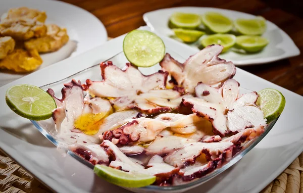 Delicious squid carpaccio plate — Stock Photo, Image