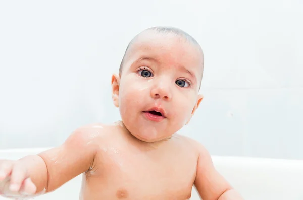 Cute baby boy in the bathtub — Stock Photo, Image