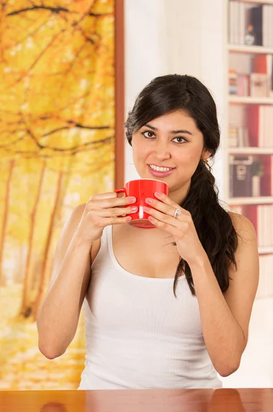 Early morning model coffee — Stock Photo, Image