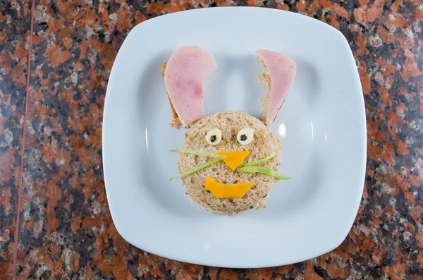 Animated bunny plate — Stock Photo, Image
