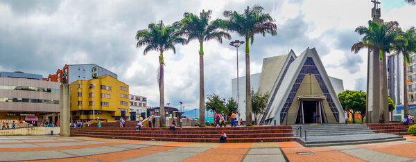 Important city landmark located in the main square Plaza Bolivar of Armenia, Colombia