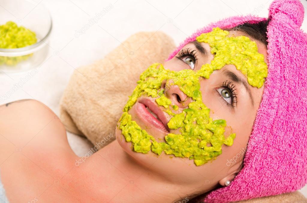 Woman facial treatment spa