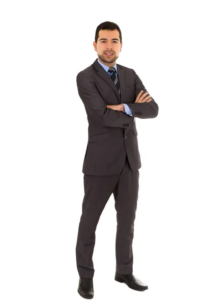 Young latin man standing wearing grey suit — Stock Photo, Image