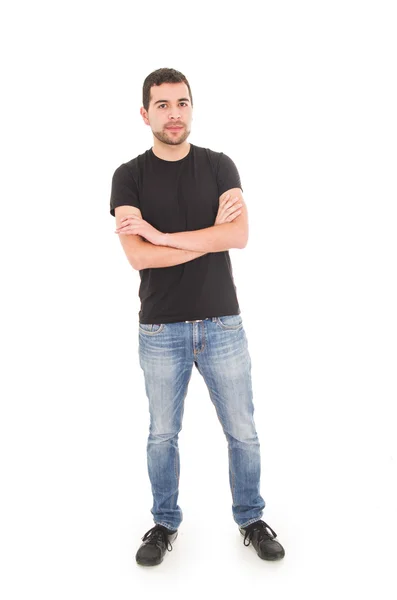 Jovem hispânico homem posando com os braços cruzados — Fotografia de Stock