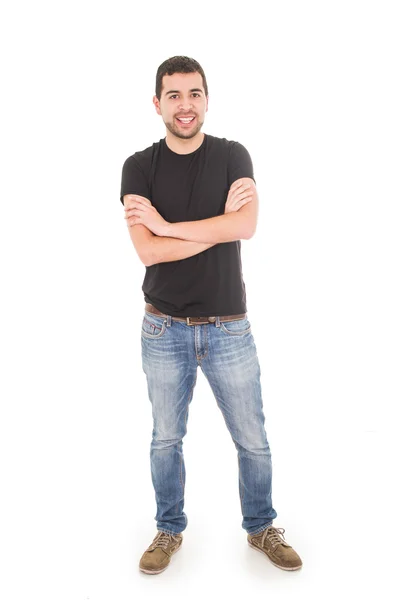 Young latin man posing with crossed arms — Stock Photo, Image