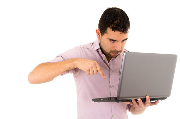 young man with laptop