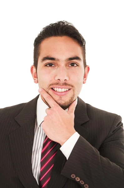 Junger hübscher hispanischer Mann im Anzug — Stockfoto