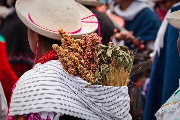 Inti raymi feier in cayambe, ecuador — Stockfoto