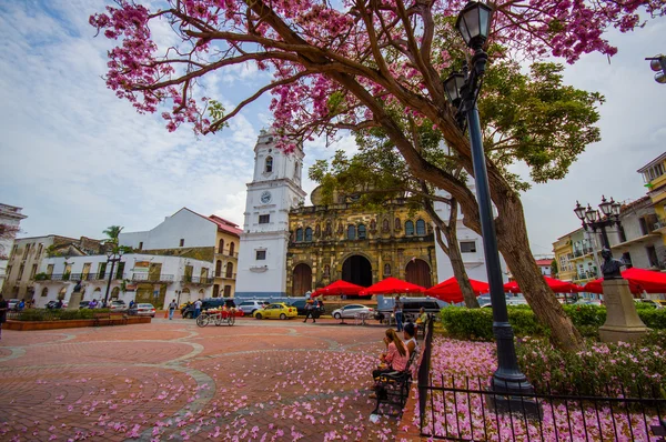 Katedra w Panamie, Sal Felipe starego miasta wpisanego na listę Światowego Dziedzictwa UNESCO, Panama City, Panama, Środkowy Ameryka — Zdjęcie stockowe