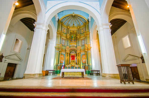 Katedra w Panamie, Sal Felipe starego miasta wpisanego na listę Światowego Dziedzictwa UNESCO, Panama City, Panama, Środkowy Ameryka — Zdjęcie stockowe