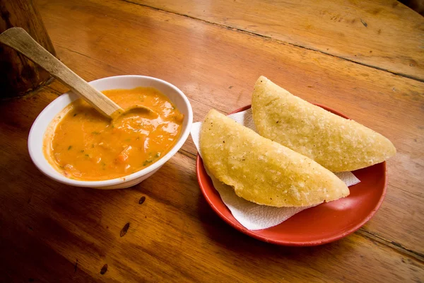 Delicious ground white corn pastry, empanada de morocho — Stock Photo, Image