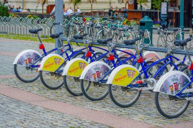 OSLO, NORWAY - 8 JULY, 2015: Station for parking or picking up city bikes