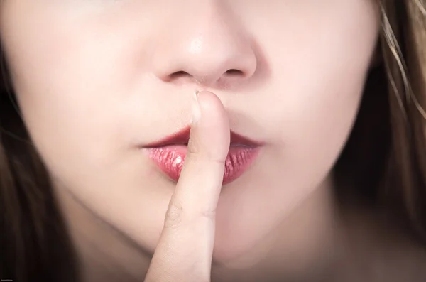 Closeup of pretty young girls mouth — Stock Photo, Image