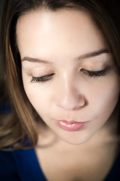 Primer plano retrato de jóvenes hermosas chicas adolescentes cara — Foto de Stock