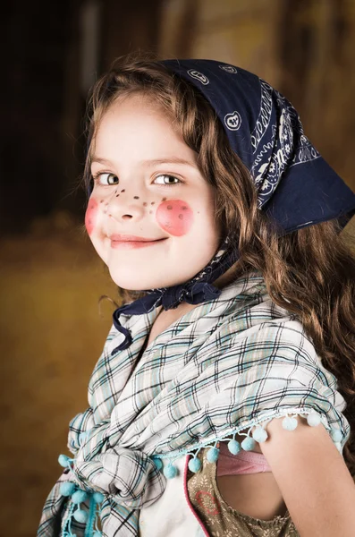 Sweet little girl dressed as a traditional witch — Stock Photo, Image