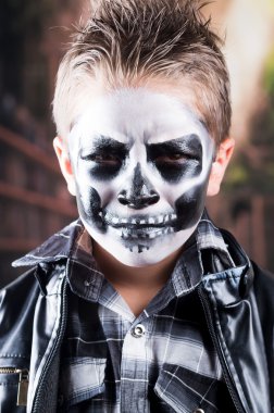 Zor ufaklikla kafatası makyaj kostüm