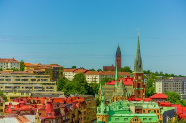 Şehir merkezindeki Gothenburg yüksek açılı görünüş