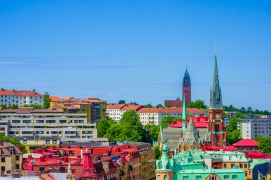 Şehir merkezindeki Gothenburg yüksek açılı görünüş