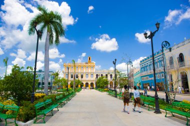 Sancti Spiritus, Küba - 5 Eylül 2015: Kutsal ruh Latince. En eski Küba Avrupa yerleşim yerlerinden biridir.