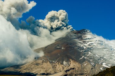 Etkin Cotopaxi yanardağ patlayan