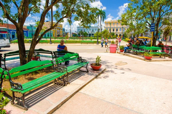 SANCTI SPIRITUS, CUBA - 5 de setembro de 2015: Latim para o Espírito Santo. É um dos mais antigos assentamentos cubanos europeus . — Fotografia de Stock