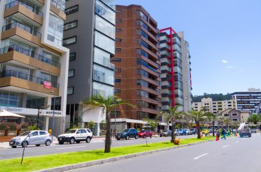 Great image from modern part of Quito mixing new architecture with charming streets and green sourroundings