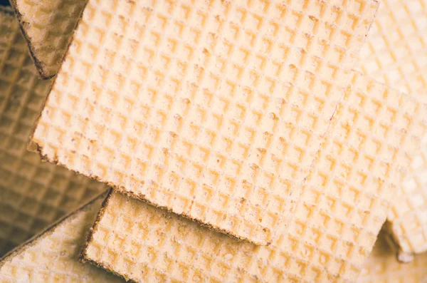 Closeup of piled up crispy tasty square cookies — Stock Photo, Image