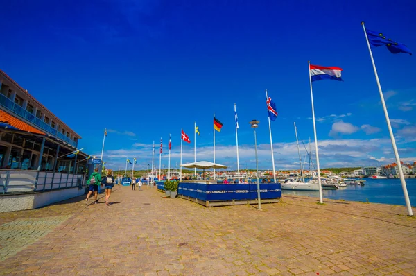 Hermosa vista de Marstrand, isla de vela popular, Suecia — Foto de Stock