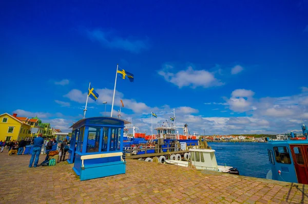 Hermosa vista de Marstrand, isla de vela popular, Suecia — Foto de Stock
