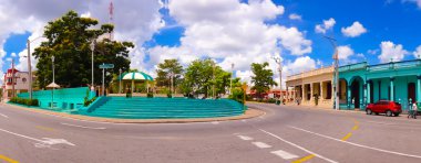 PINAR DEL RIO, CUBA - SEPTEMBER 10, 2015: Downtown of the city, is setting off point for some worlds top tobacco plantations. clipart