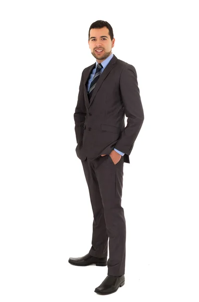 Spansktalande man står i en kostym — Stockfoto