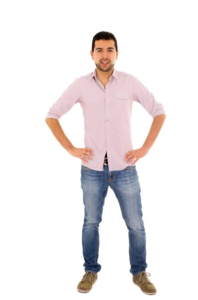 Young casual man mixed race jeans — Stock Photo, Image