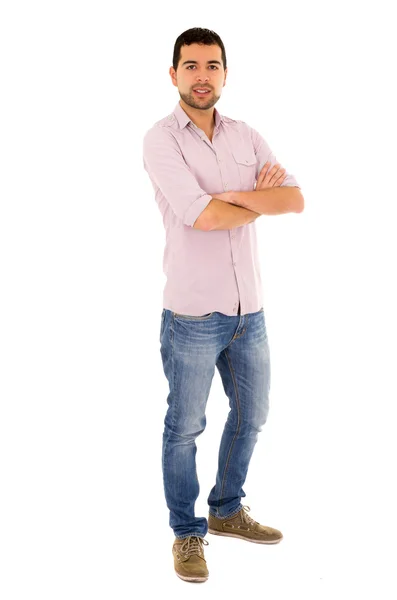 Young casual man mixed race jeans — Stock Photo, Image