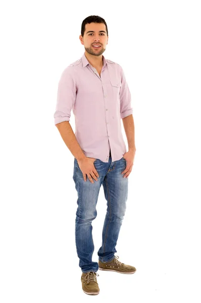 Young casual man mixed race jeans — Stock Photo, Image