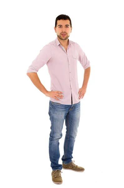 Young casual man mixed race jeans — Stock Photo, Image